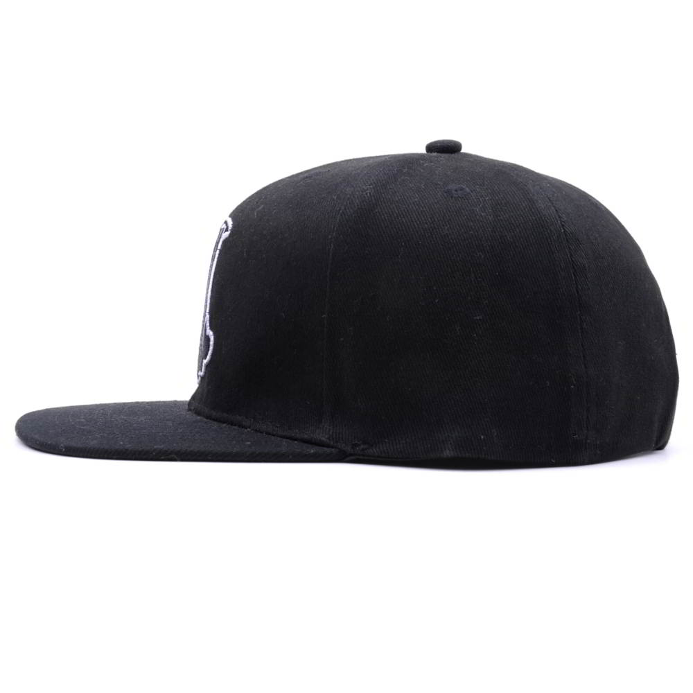 flat embroidery black snapback caps custom