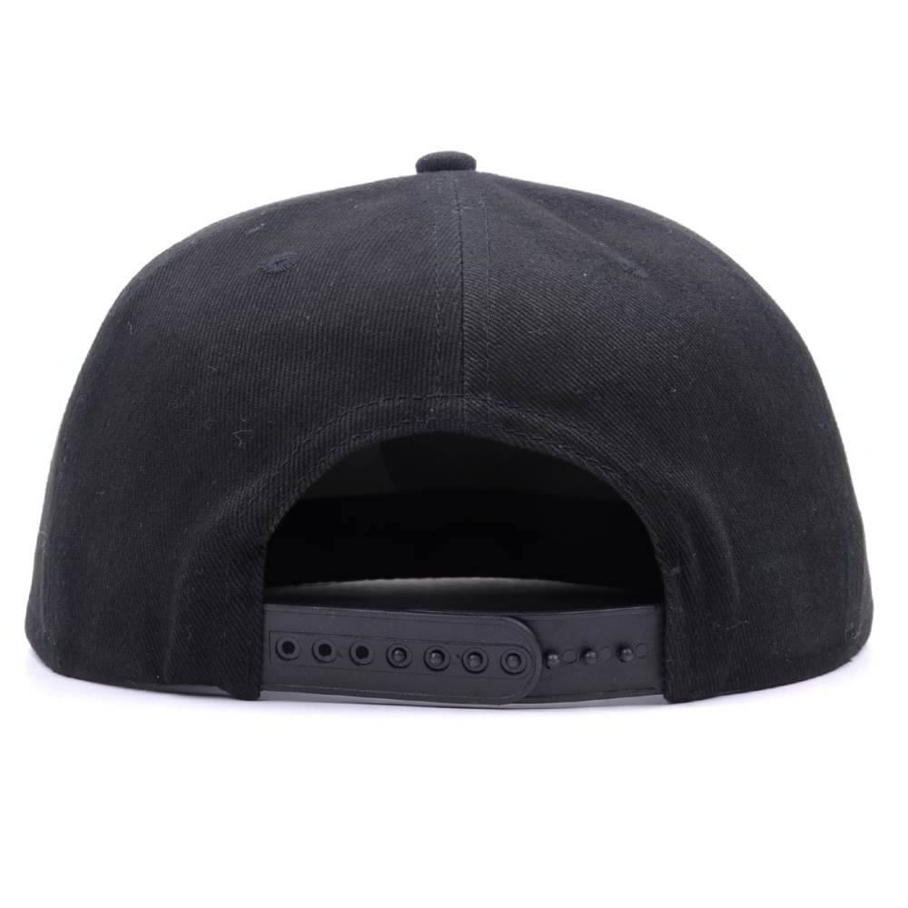 flat embroidery black snapback caps custom