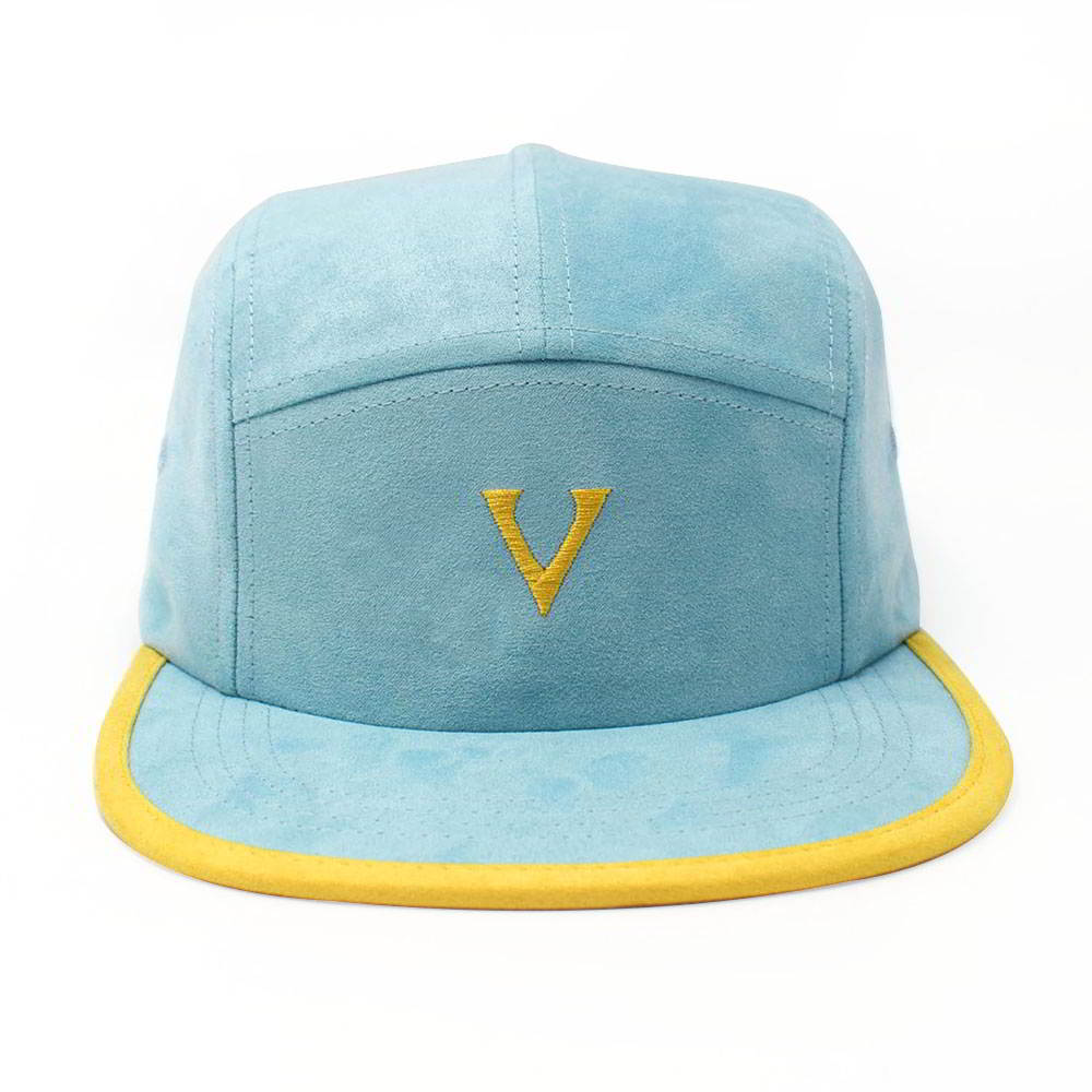 plain cfa logo blue suede 5 panels caps