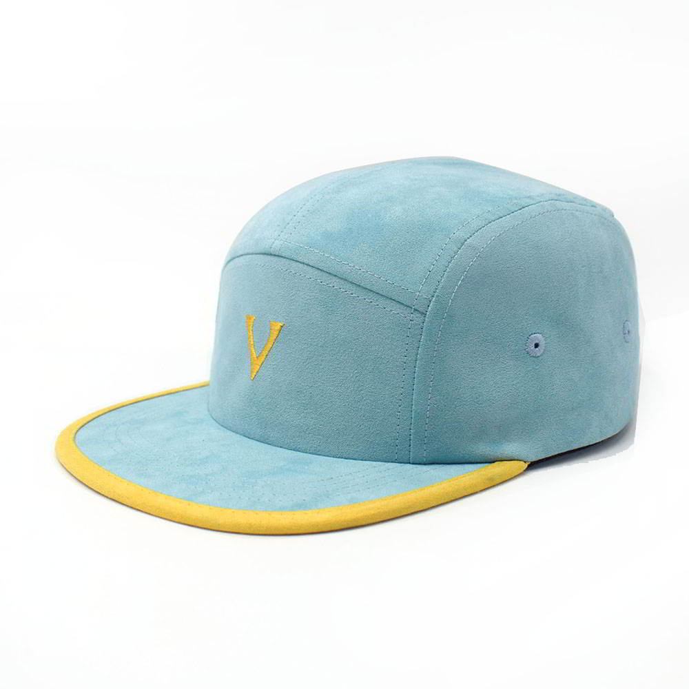 plain cfa logo blue suede 5 panels caps