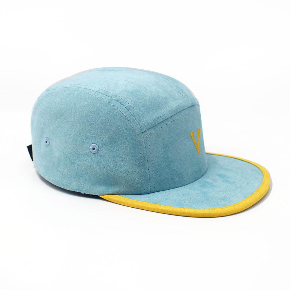 plain cfa logo blue suede 5 panels caps