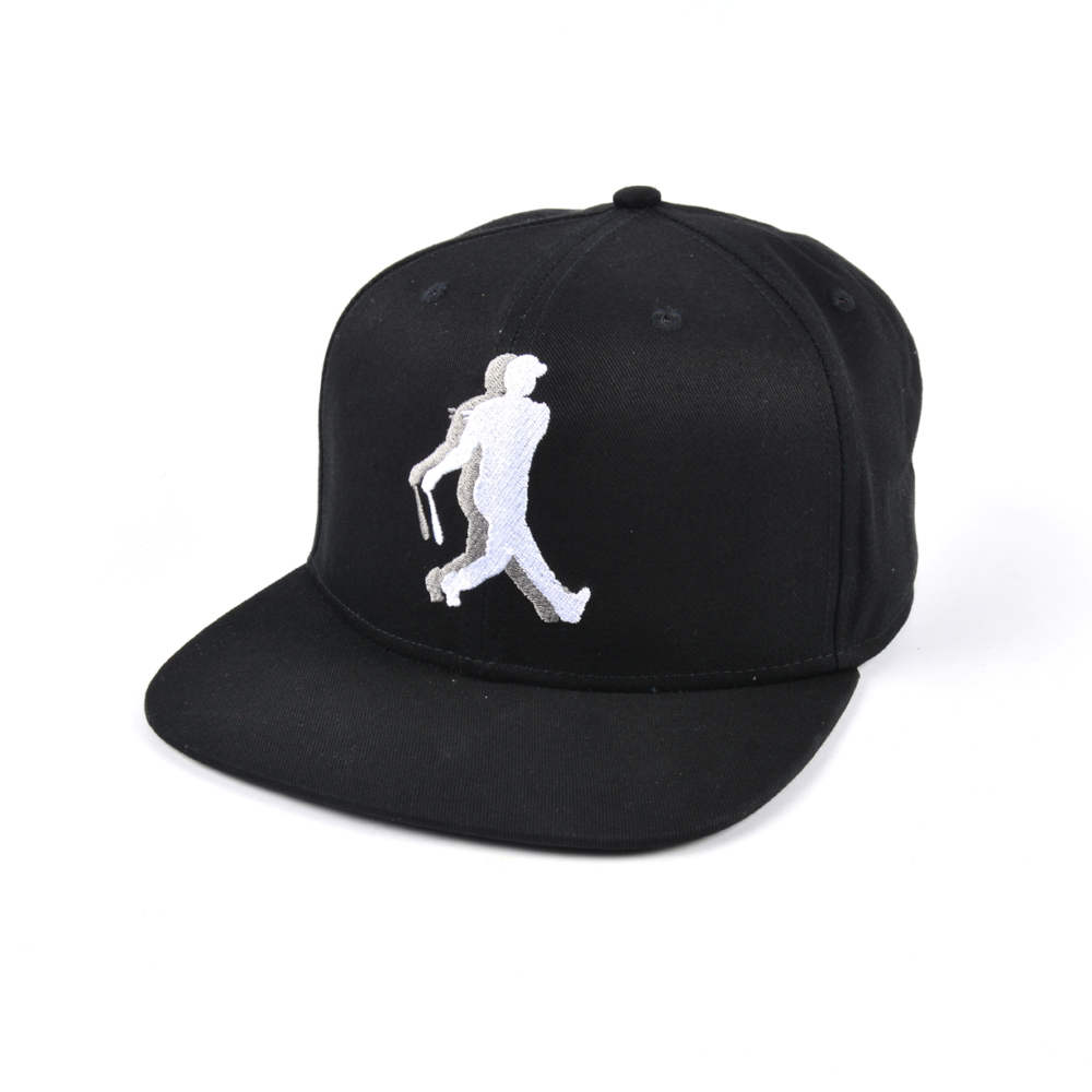 flat embroidery black snapback caps design logo custom