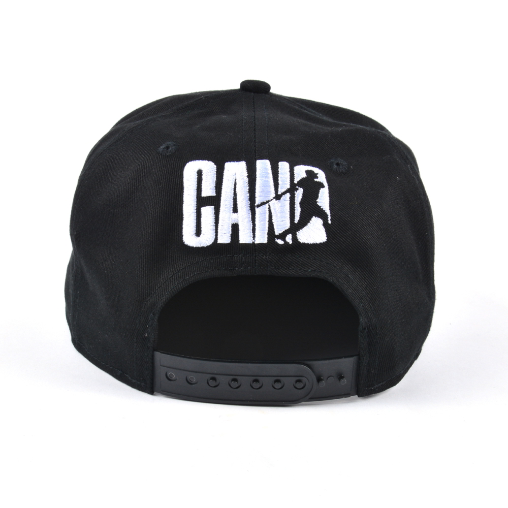 flat embroidery black snapback caps design logo custom