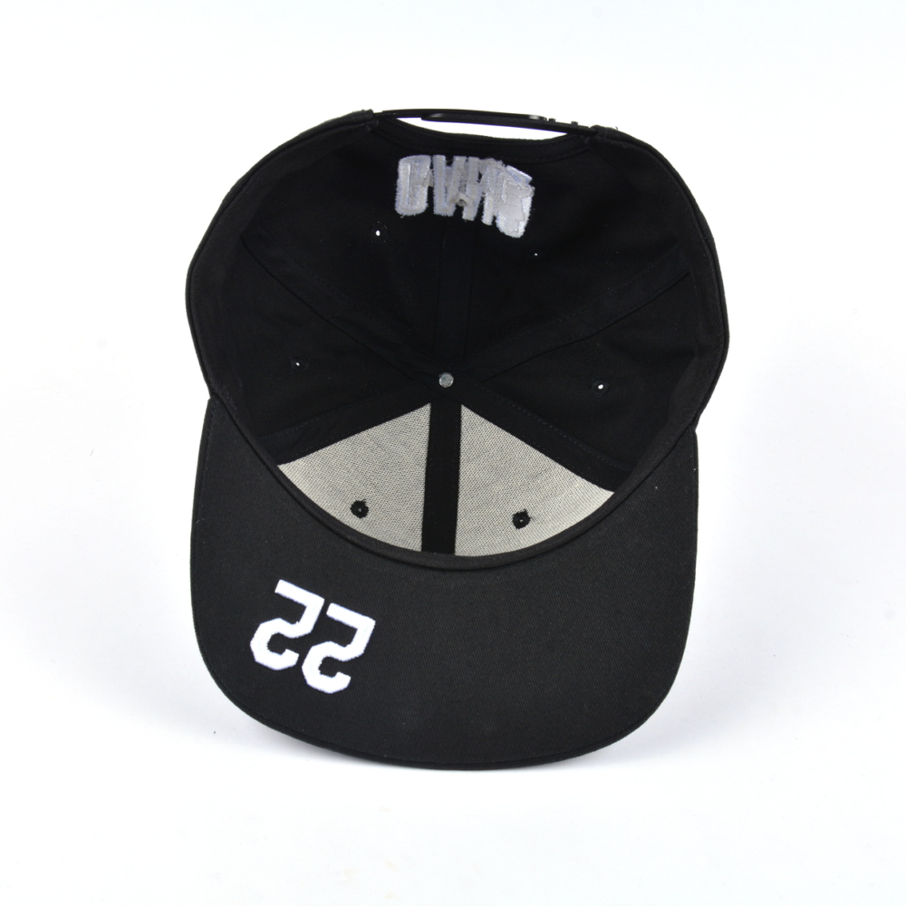 flat embroidery black snapback caps design logo custom