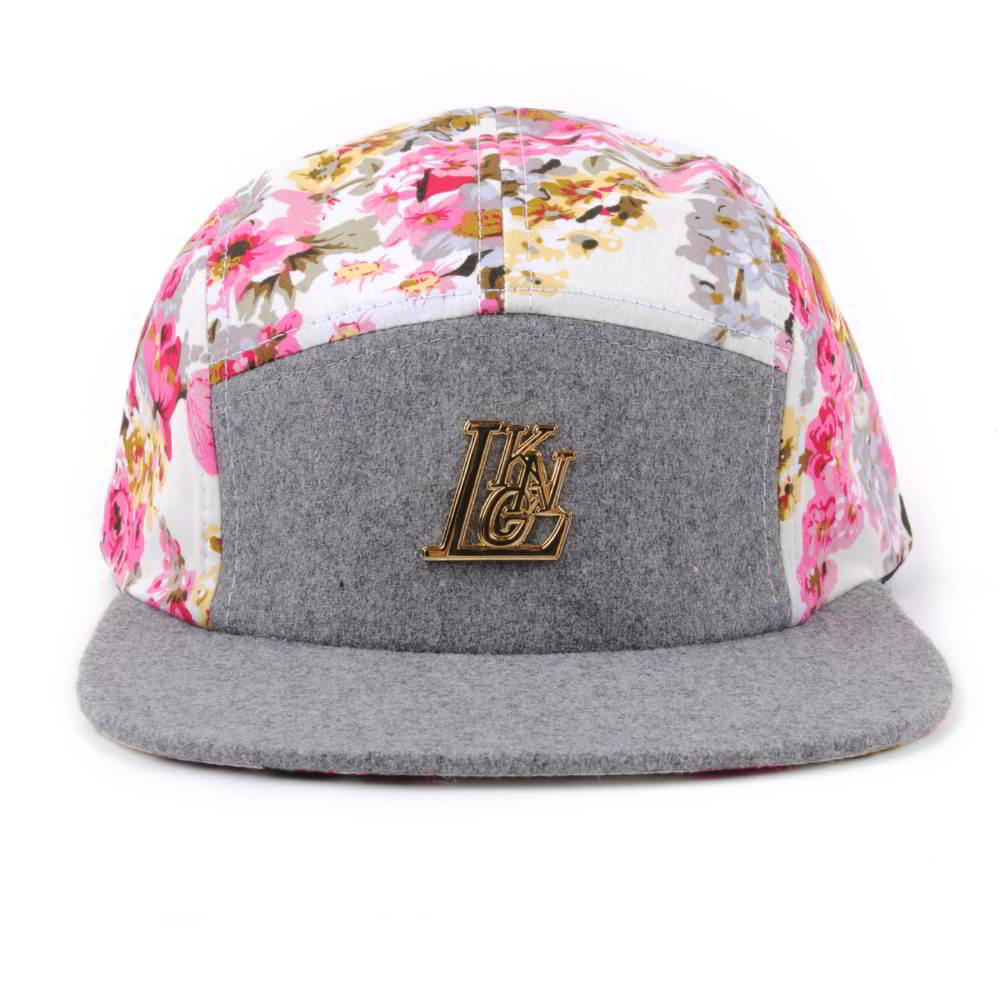 >metal patch logo melton wool printing 5 panels snapback hats