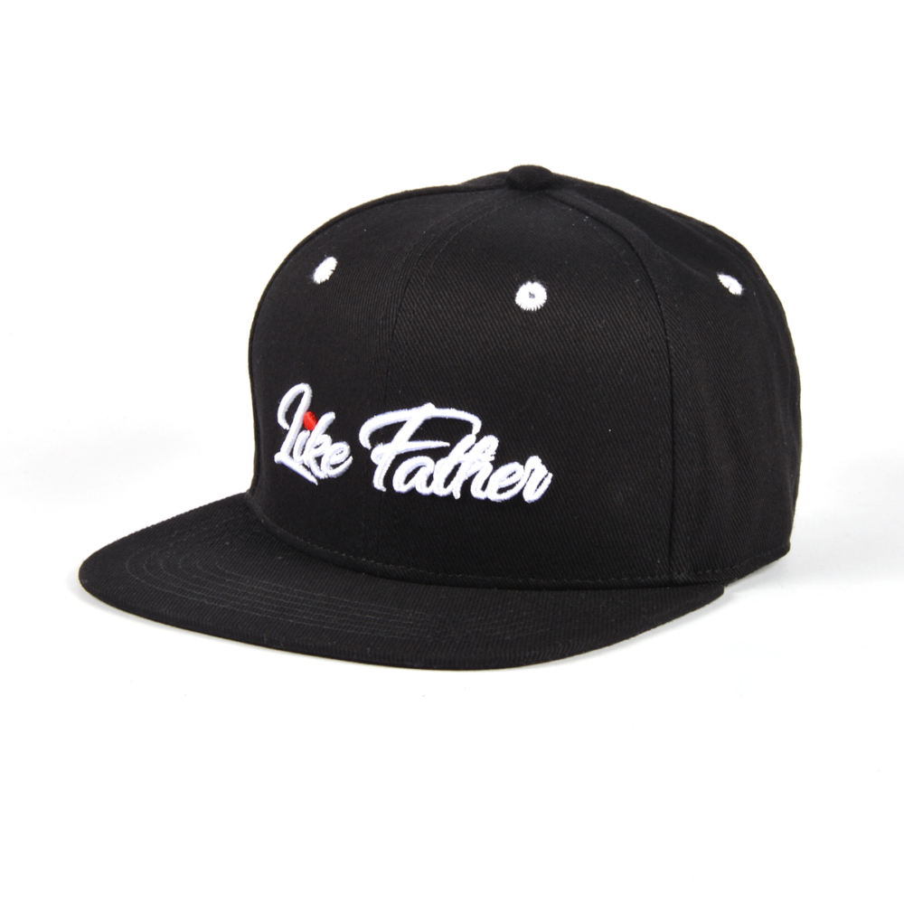 3d embroidery black snapback flat brim caps