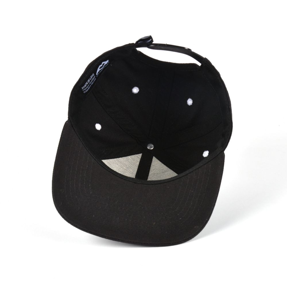 3d embroidery black snapback flat brim caps