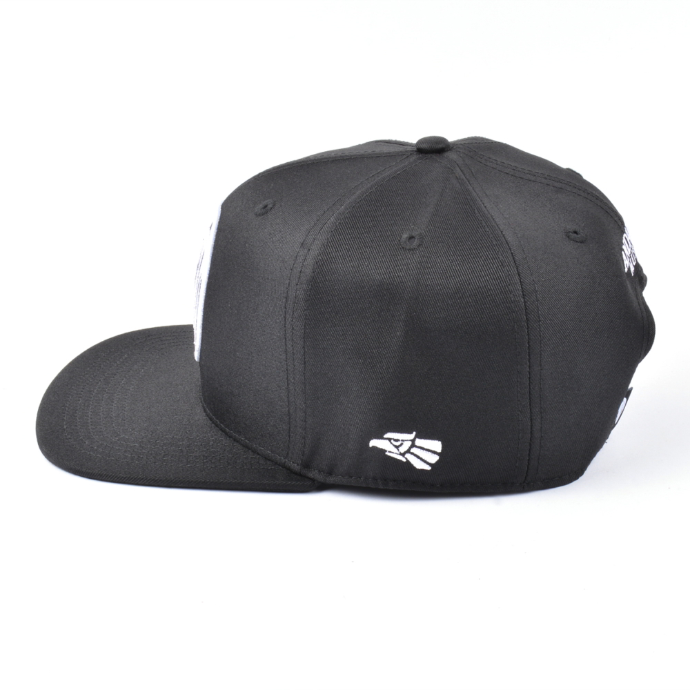 black snapback caps embroidery logo custom