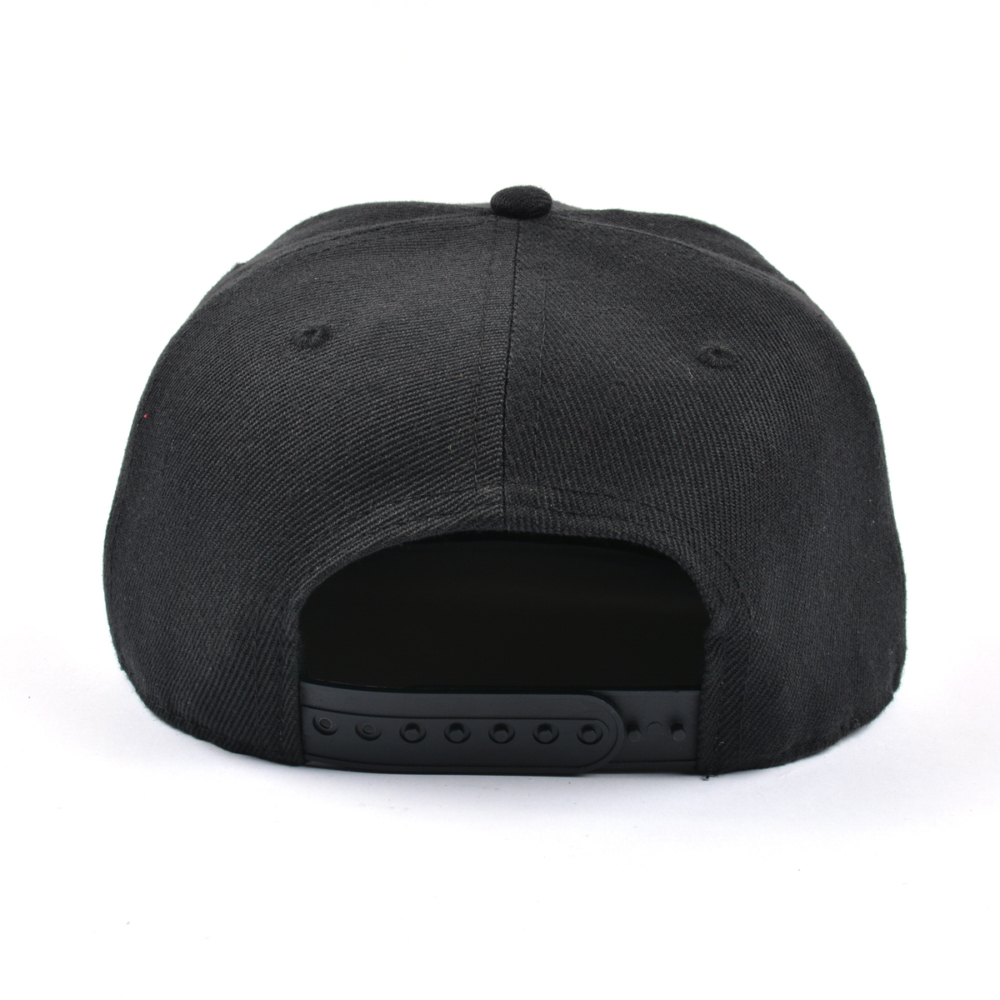 3d embroidery black snapback caps custom