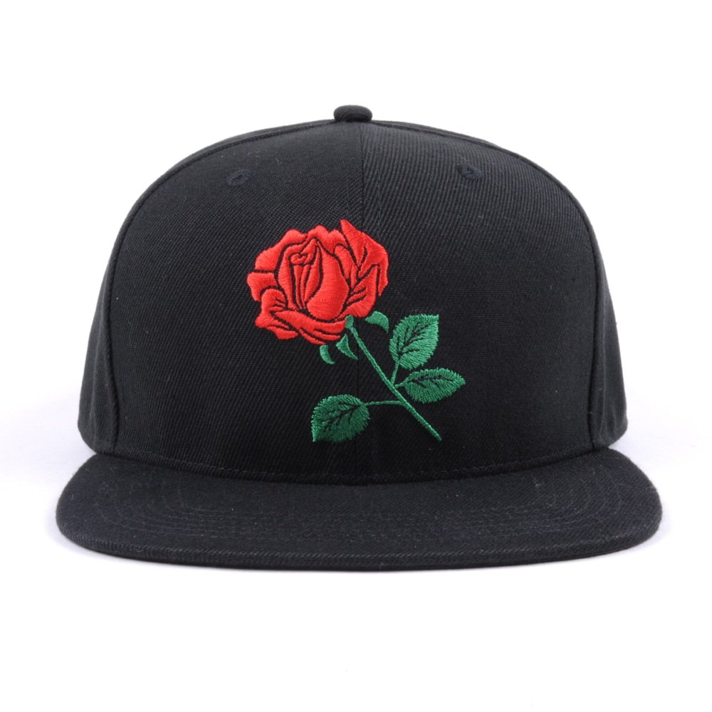 >embroidery logo plain black snapback hats