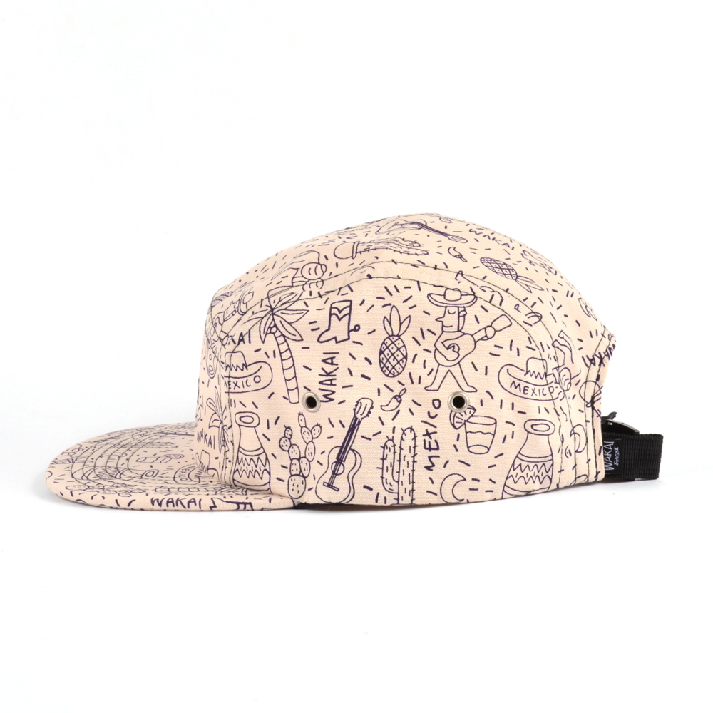 plain embroidery printing 5 panels caps