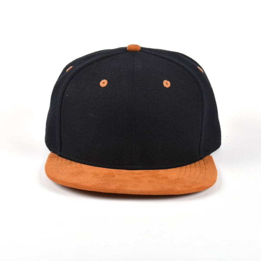 >suede brim black plain blank snapback hats