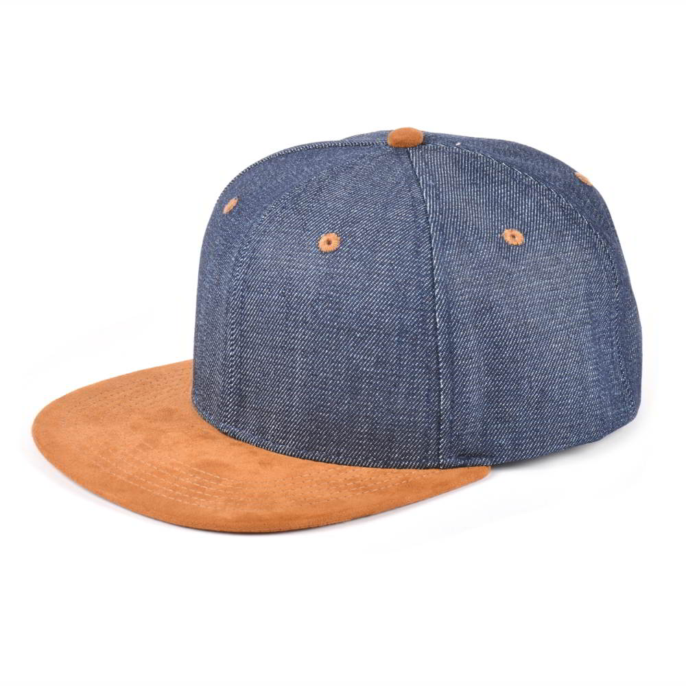 suede brim denim flat snapback caps