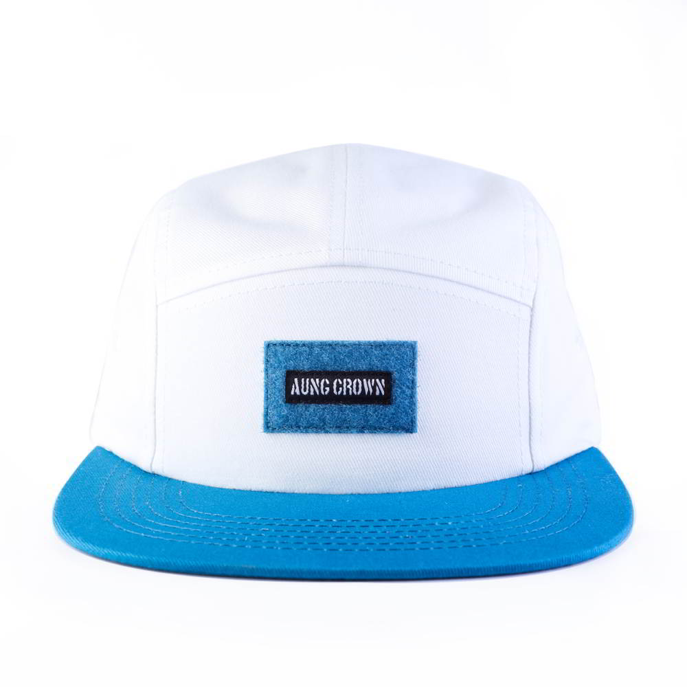 patch logo two color cotton 5 panels caps