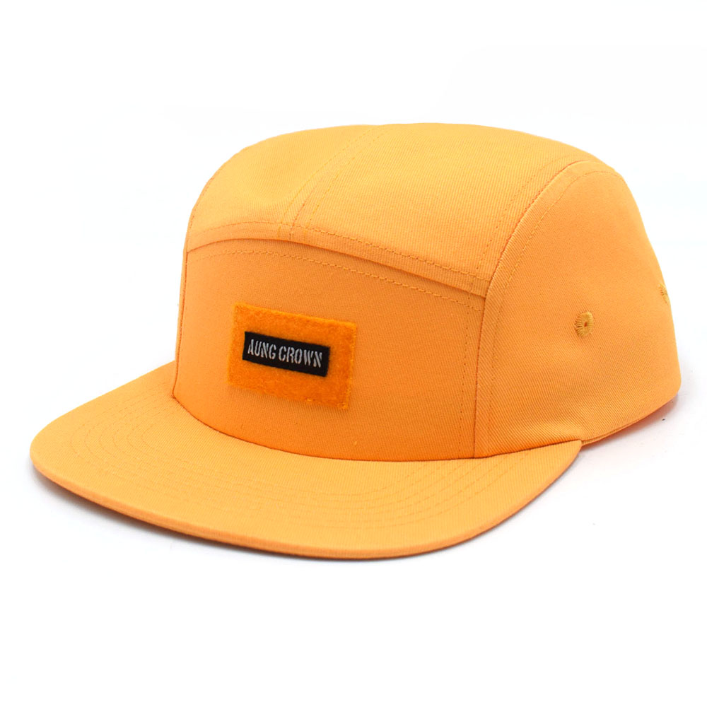 5 panels cotton snapback flat hats design