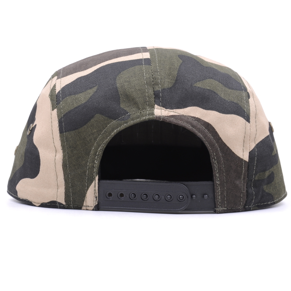 plain woven patch camo 5 panels caps