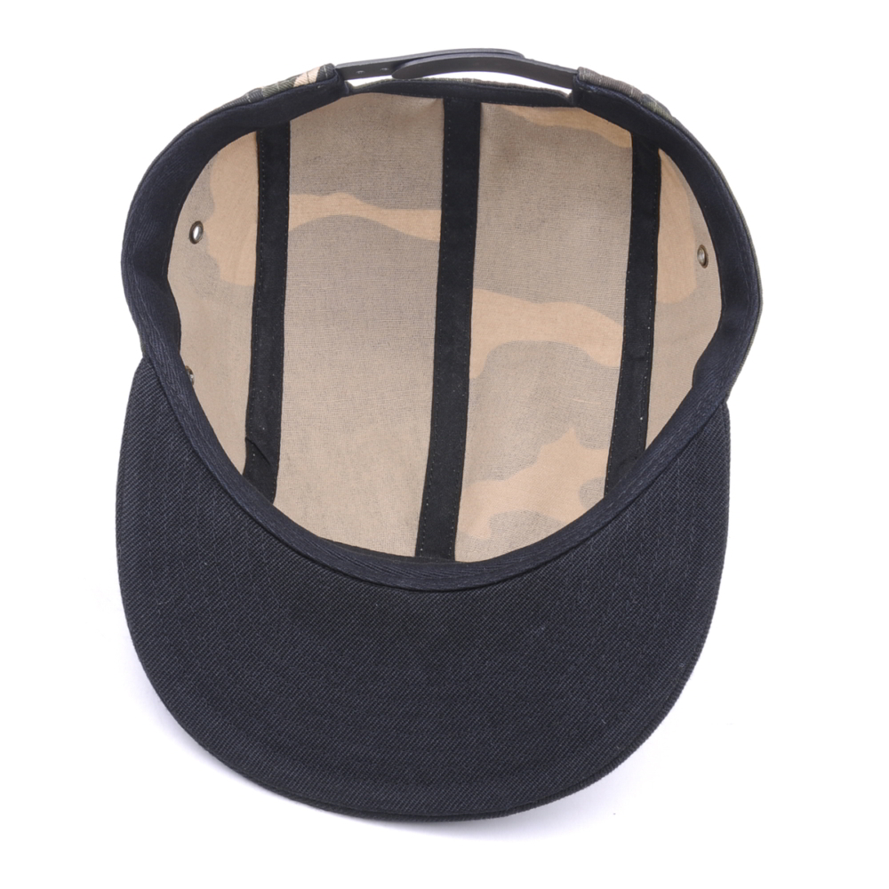 plain woven patch camo 5 panels caps