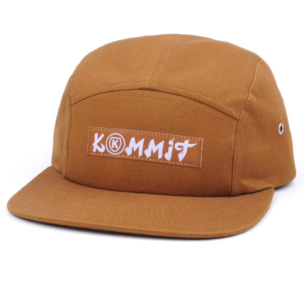 plain woven label 5 panels caps on sale