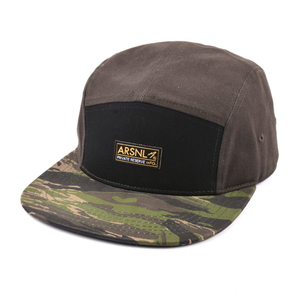 cotton woven patch 5 panels cap custom