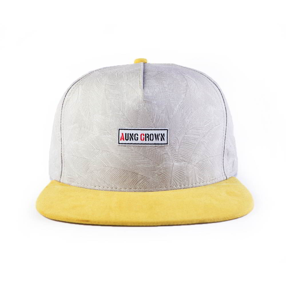 >5 panels under brim printing aungcrown logo snapback hats