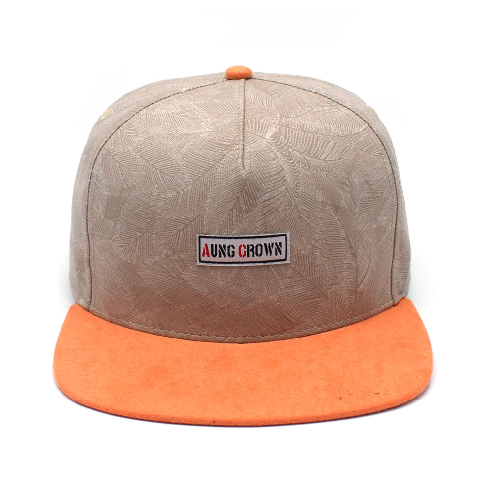 5 panels plain aungcrown logo suede brim snapback hats