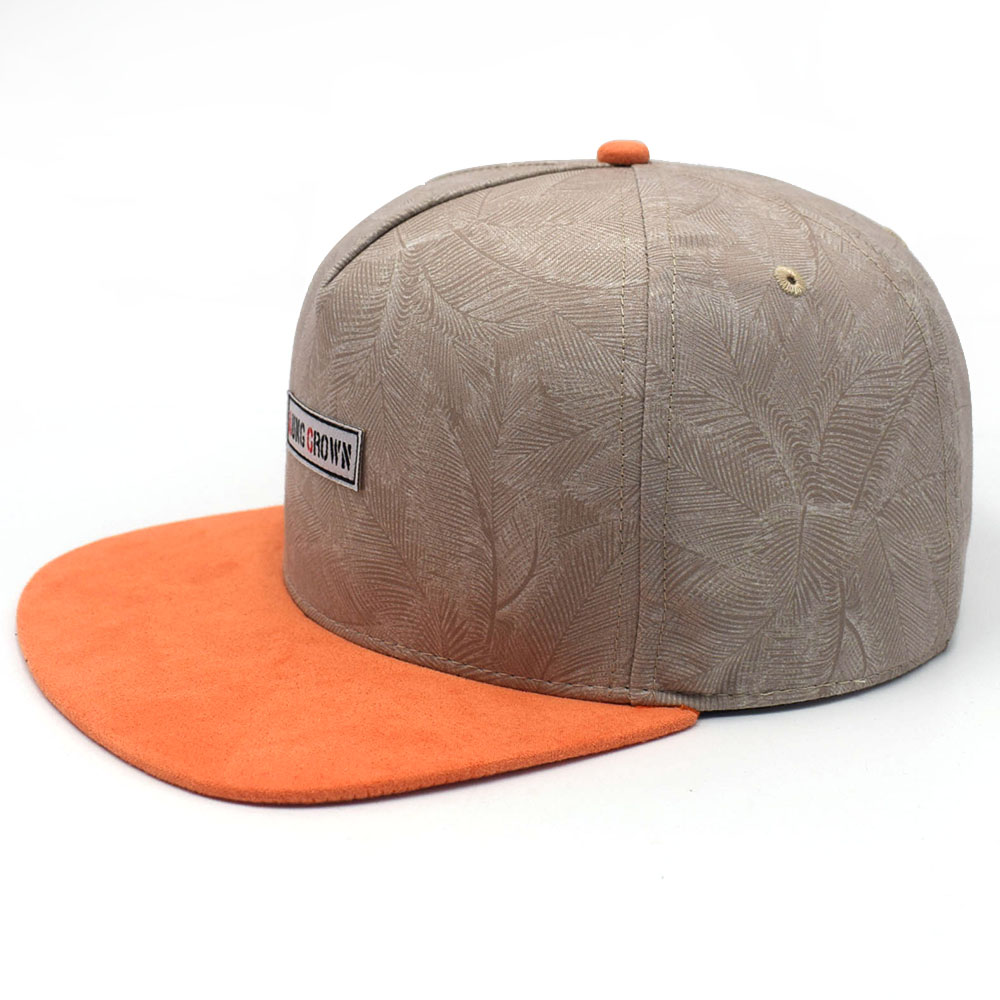 5 panels plain aungcrown logo suede brim snapback hats