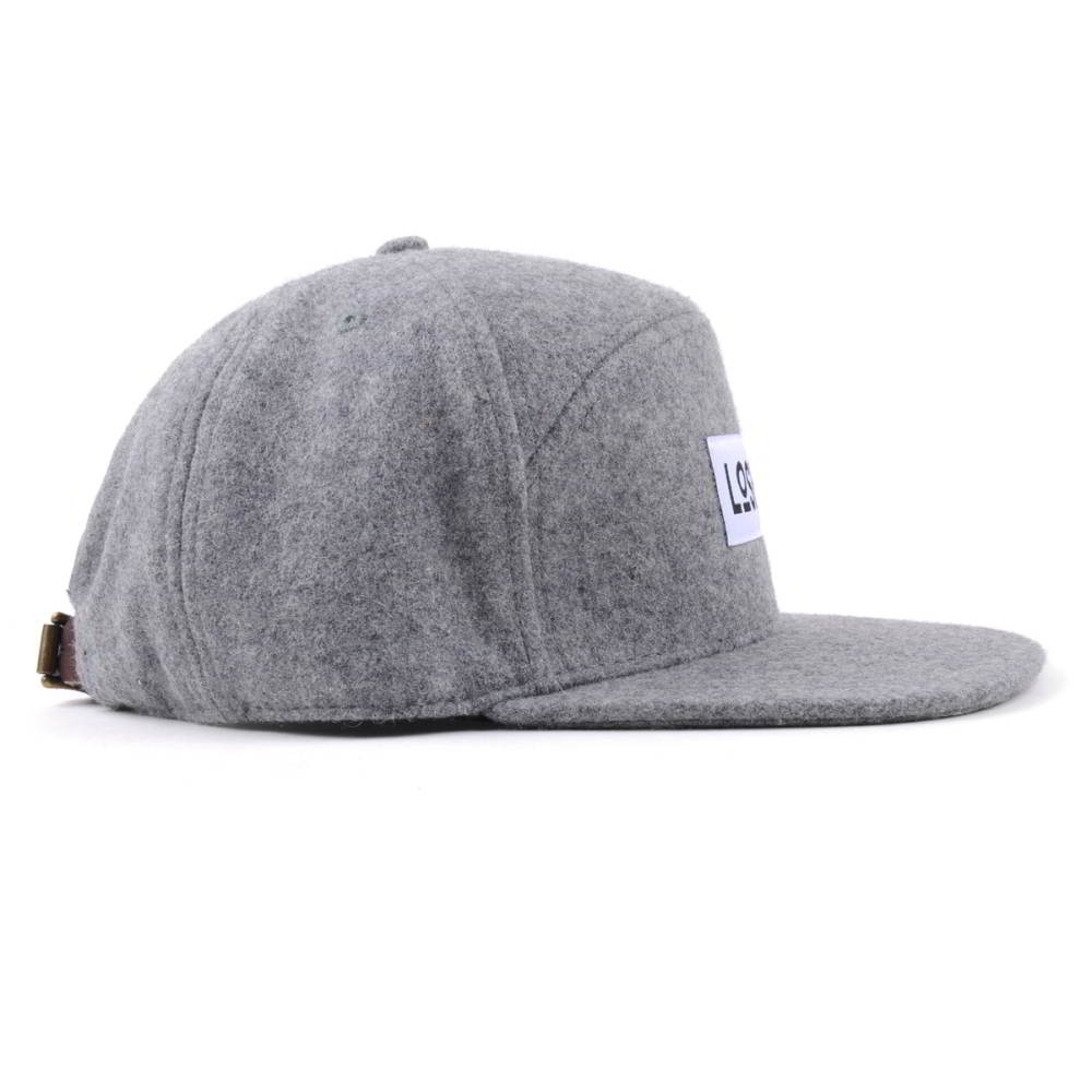 special 6 panels melton wool gray snapback hats