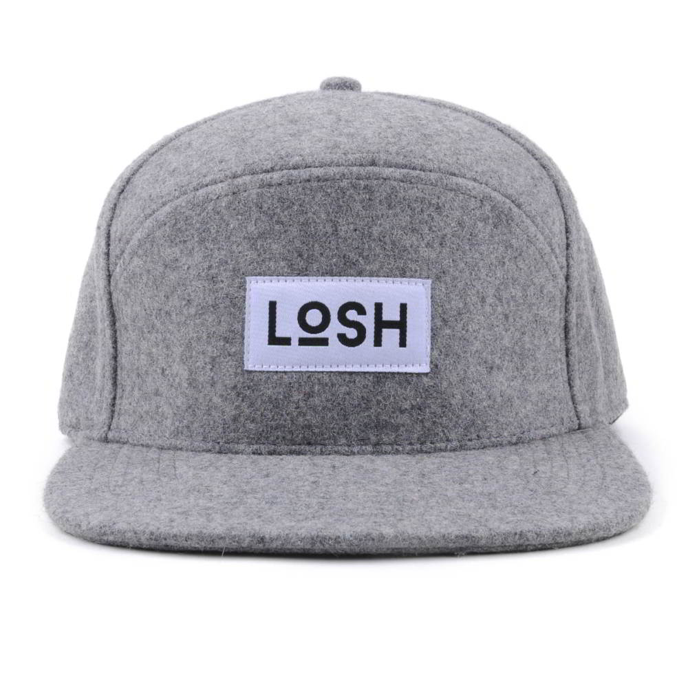 special 6 panels melton wool gray snapback hats