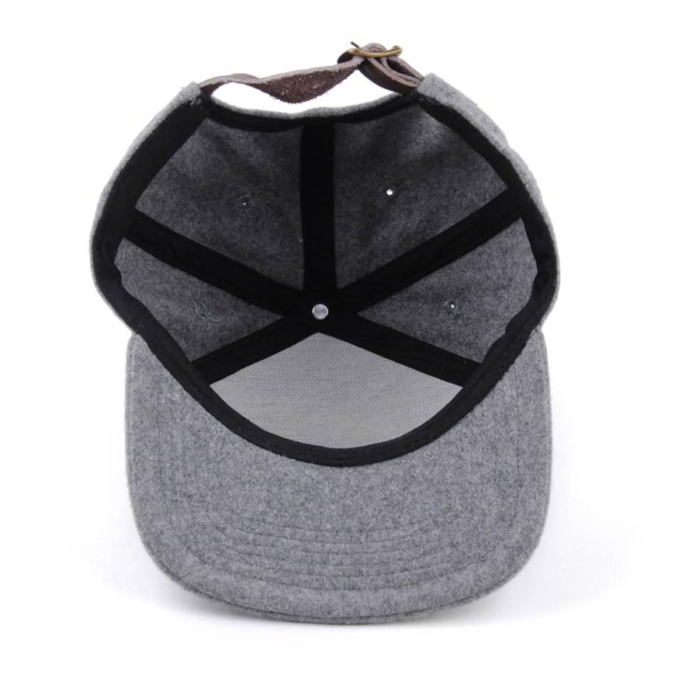 special 6 panels melton wool gray snapback hats