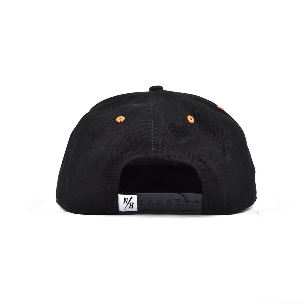 5 panels label patch black snapback hats custom