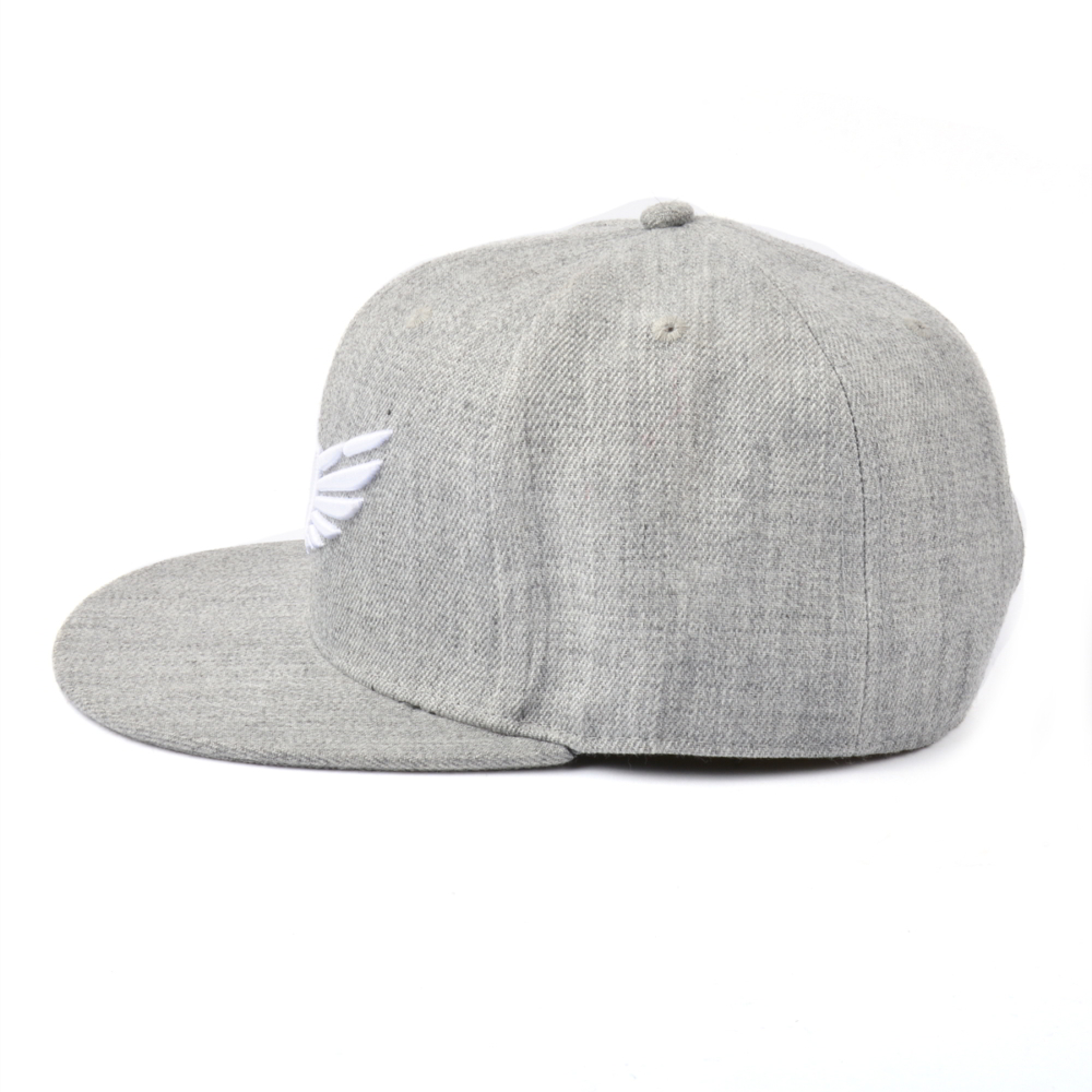 3d embroidery gray acrylic wool snapback caps