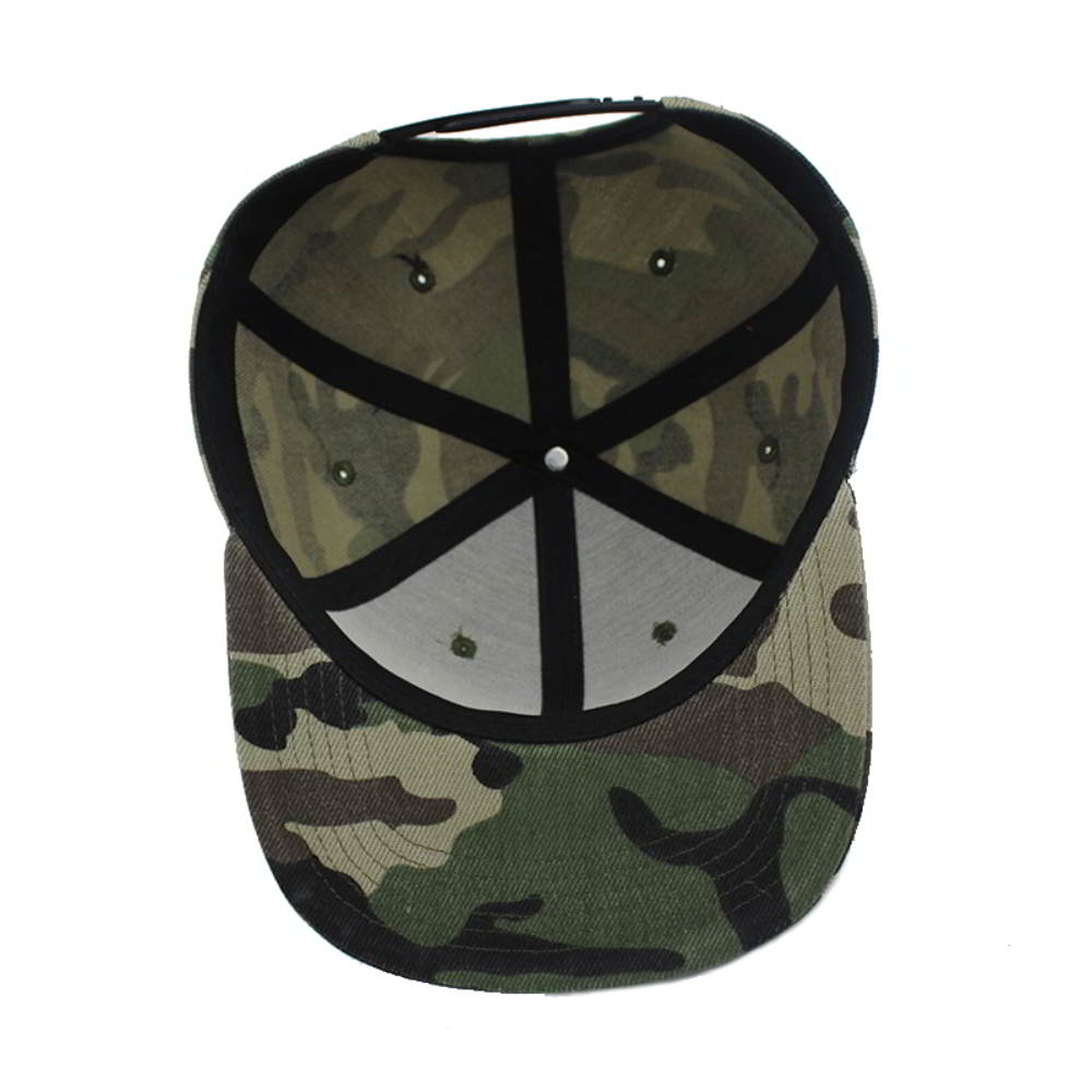 3d embroidery camo flat brim snapback caps