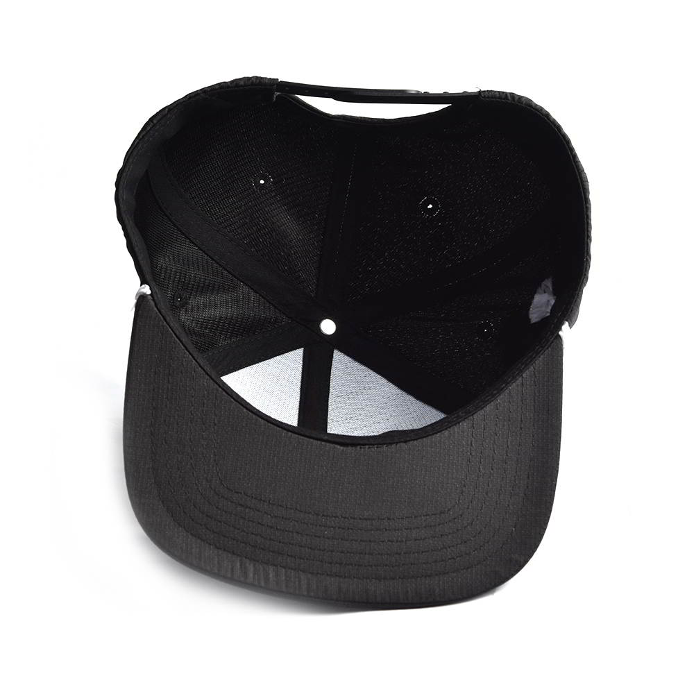 rope snapback caps 7 panels black hats