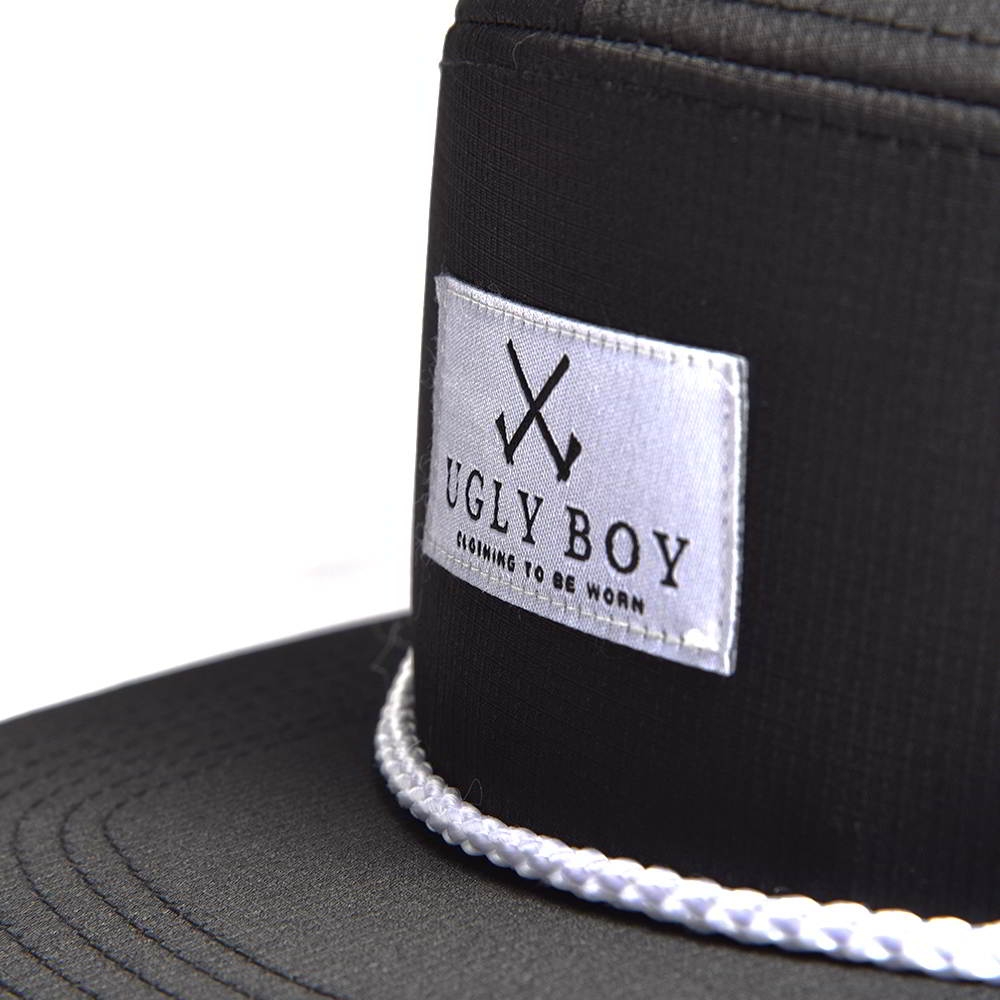 rope snapback caps 7 panels black hats