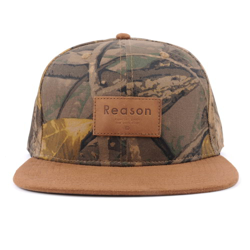 >suede brim leather plate printing snapback caps