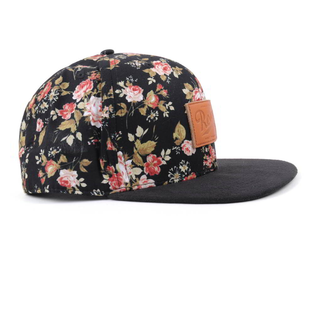 leather patch flower printing snapback hats