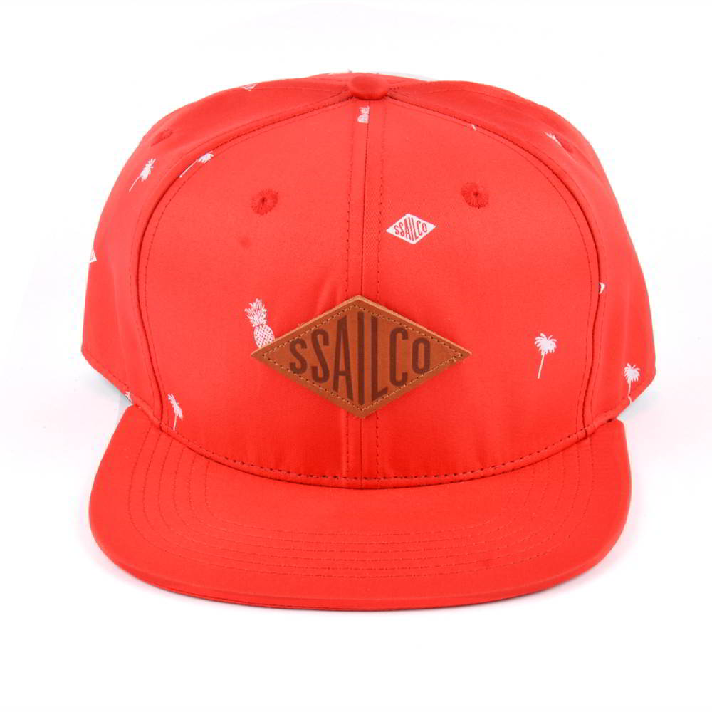 >leather patch red snapback hats custom