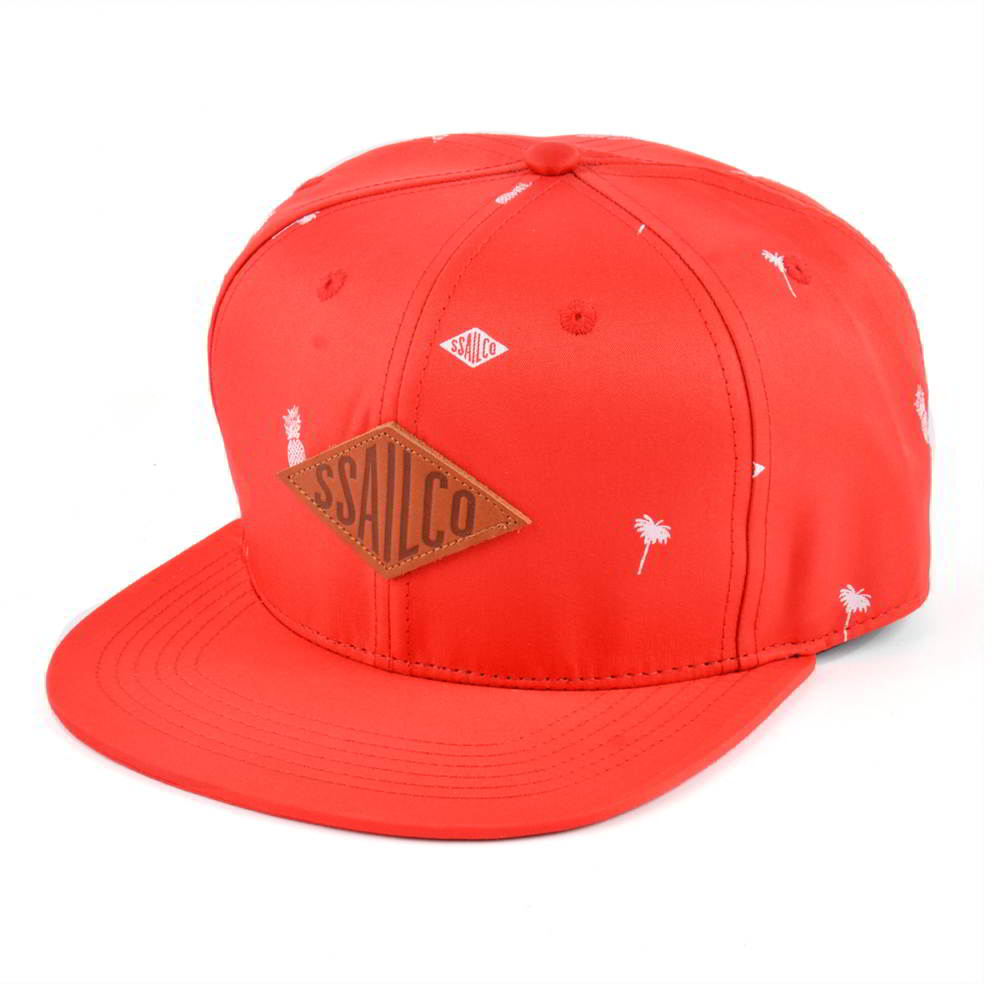 leather patch red snapback hats custom