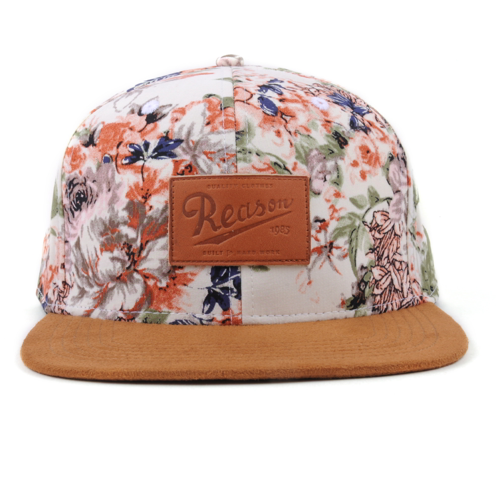 leather patch suede brim printing snapback caps