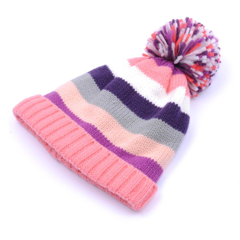 plain blank stripes pom winter beanies