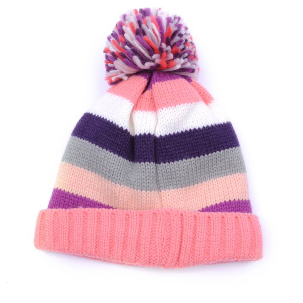 plain blank stripes pom winter beanies