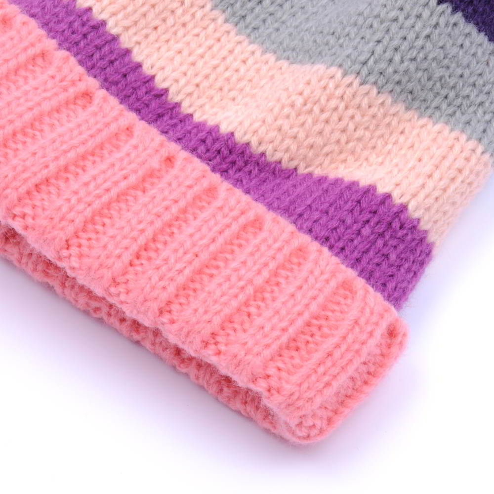 plain blank stripes pom winter beanies