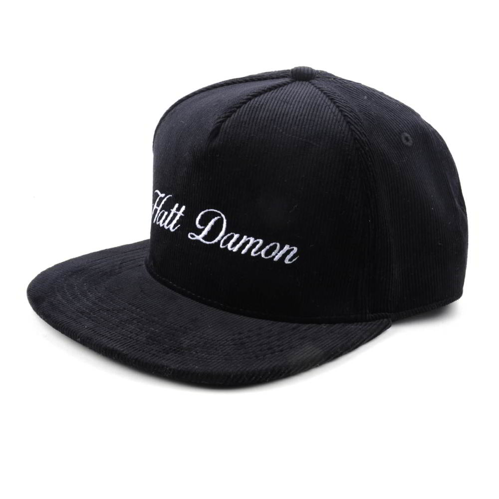 plain flat embroidery black corduroy snapback hats