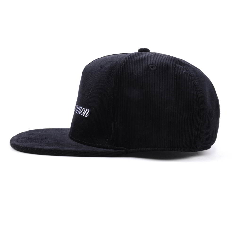 plain flat embroidery black corduroy snapback hats