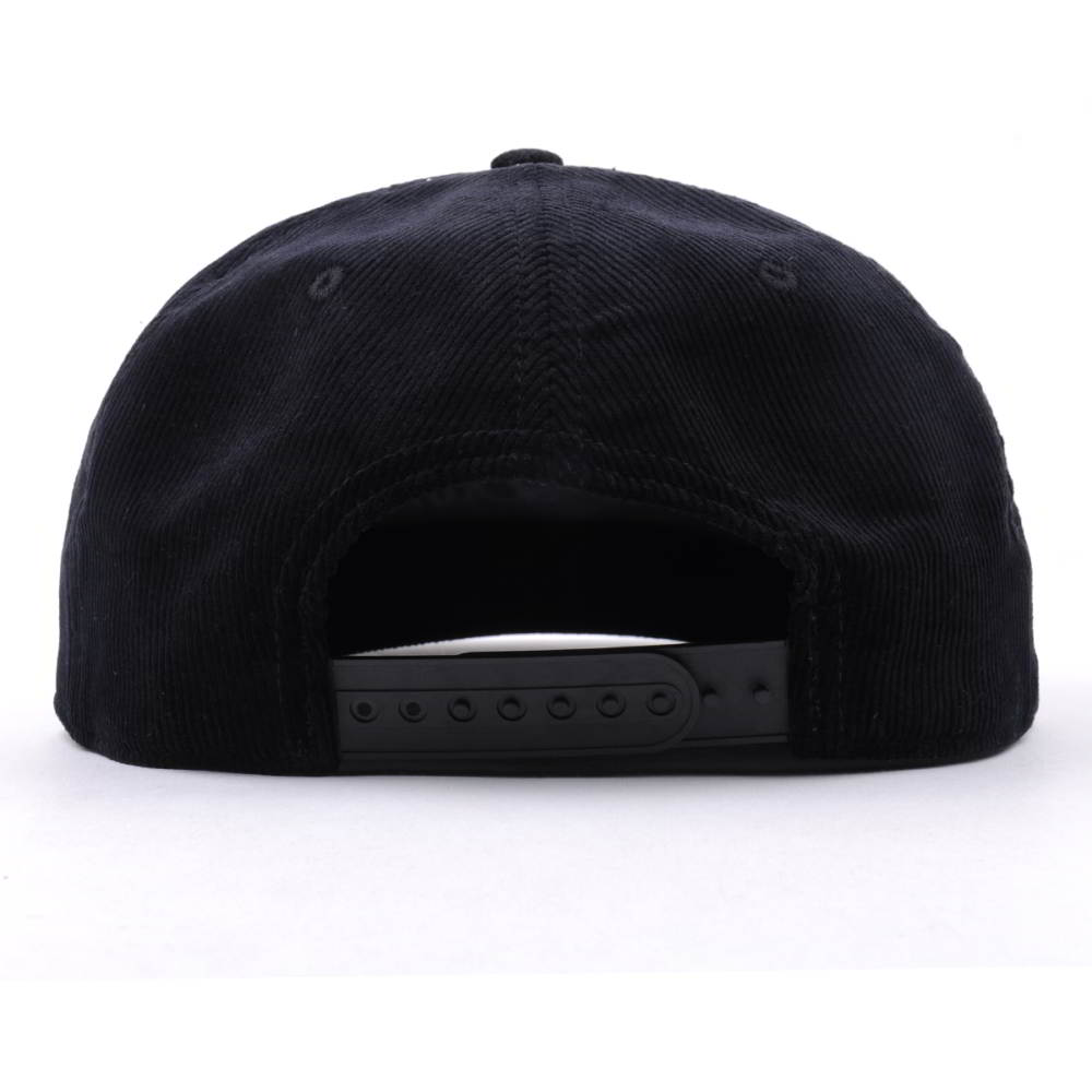 plain flat embroidery black corduroy snapback hats