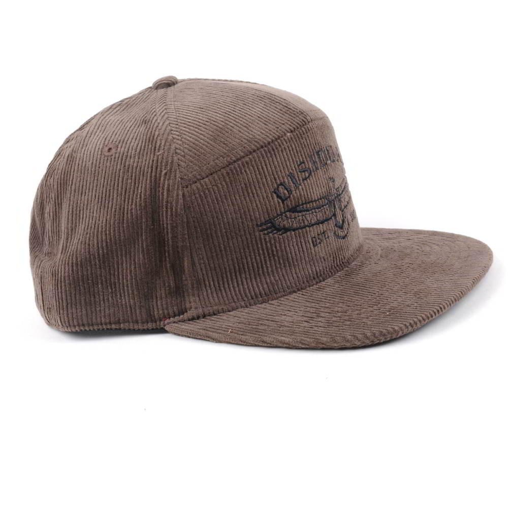 7 panels flat embroidery corduroy snapback caps