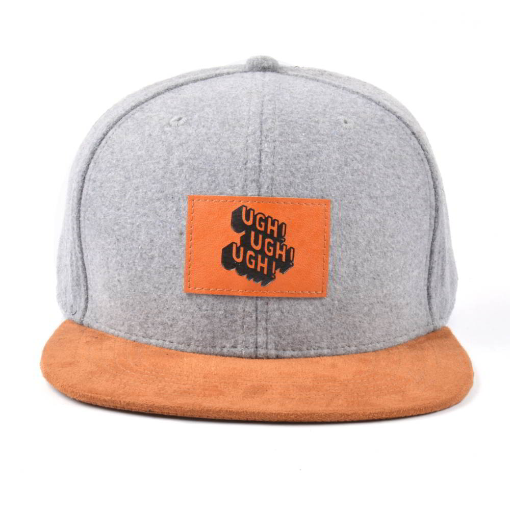 leather patch suede brim melton wool snapback hats