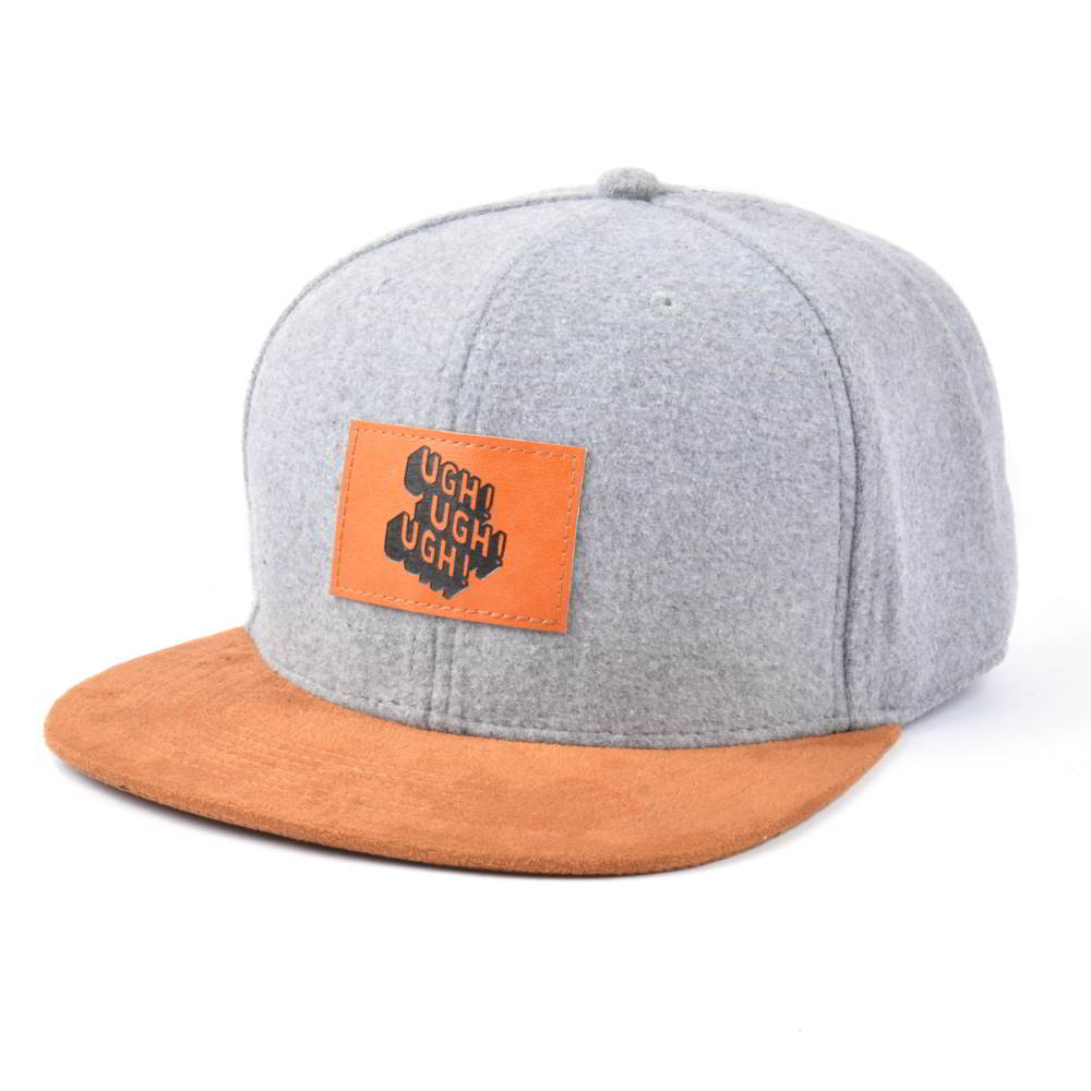 leather patch suede brim melton wool snapback hats