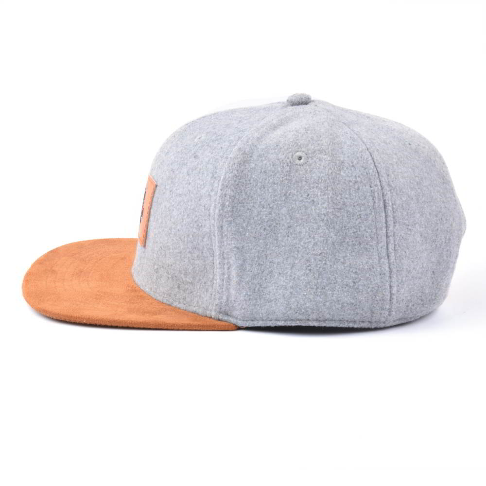 leather patch suede brim melton wool snapback hats