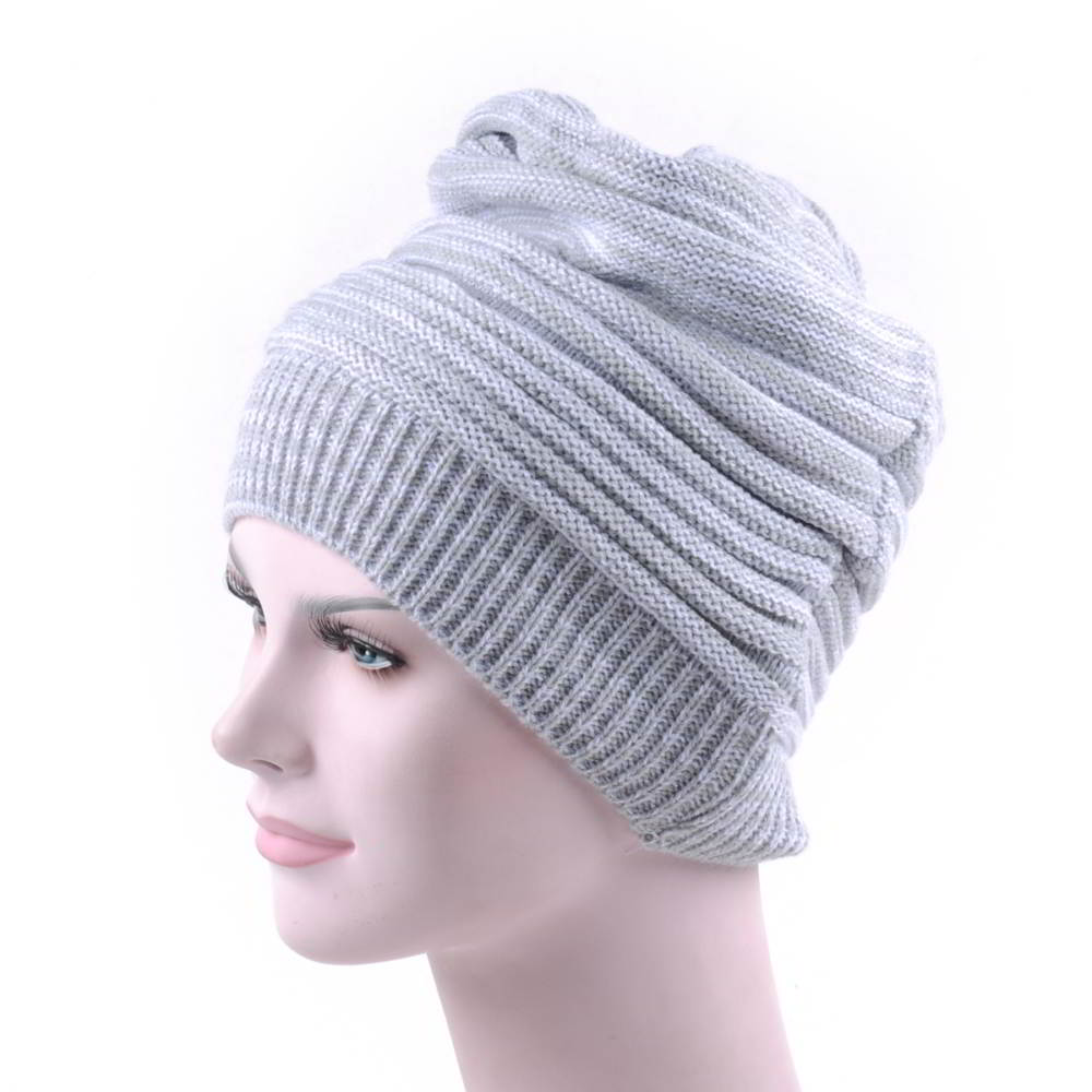 gray no logo blank winter knitted slouchy beanies